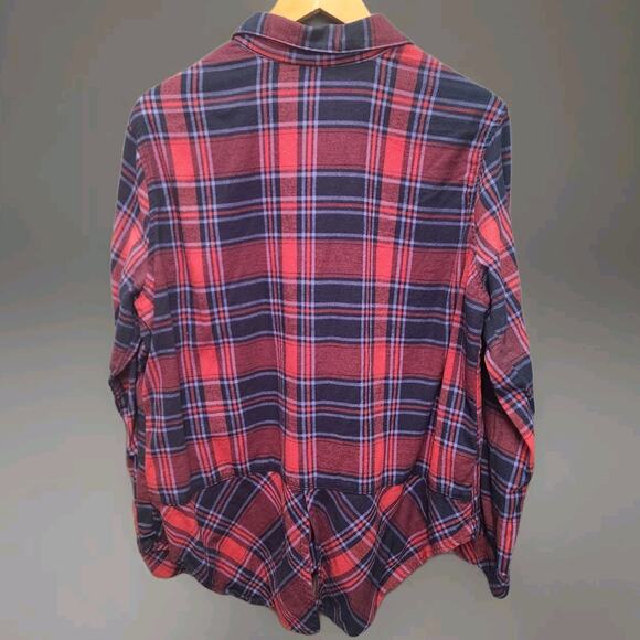 Bit & Bridle Western Shirt XL Plaid Snap Up Jeweled Collar Flannel Shirt - Picture 5 of 13